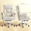 Sales fauteuil de bureau pivotant réglable soutien lombaire blanc crème