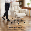 Sales fauteuil de bureau pivotant réglable soutien lombaire blanc crème
