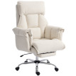 Sales fauteuil de bureau pivotant réglable soutien lombaire blanc crème