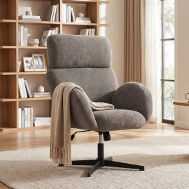 Fauteuil de bureau Amson ergonomique velours gris