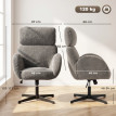 Fauteuil de bureau Amson ergonomique velours gris