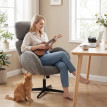 Fauteuil de bureau Amson ergonomique velours gris