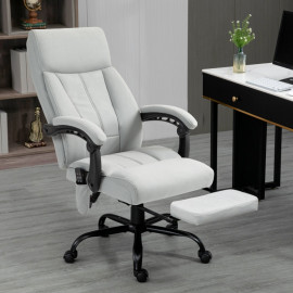 Enis fauteuil de bureau massage chauffage repose pieds gris