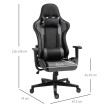 Chaise de Bureau Verane Ergonomique Gaming Pivotante Noir