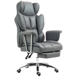 Estin chaise de bureau ergonomique pivotante avec repose pieds gris foncé
