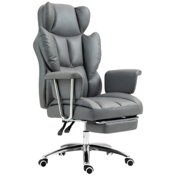 Estin chaise de bureau ergonomique pivotante avec repose pieds gris foncé