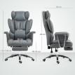 Estin chaise de bureau ergonomique pivotante avec repose pieds gris foncé