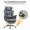 Estin chaise de bureau ergonomique pivotante avec repose pieds gris foncé