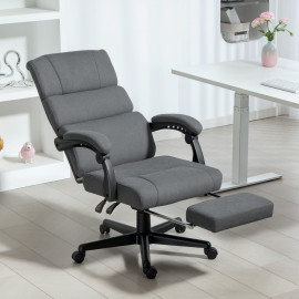 Chaise de bureau Kero ergonomique inclinable velours gris foncé