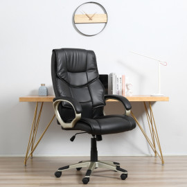 Chaise de bureau Enac pivotante ergonomique noire