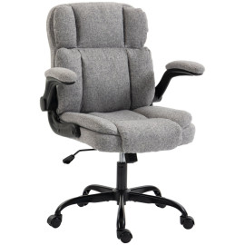 Larora chaise de bureau pivotante accoudoirs rabattables gris
