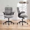 Larora chaise de bureau pivotante accoudoirs rabattables gris
