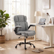 Larora chaise de bureau pivotante accoudoirs rabattables gris