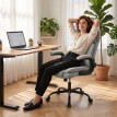 Larora chaise de bureau pivotante accoudoirs rabattables gris