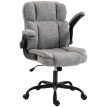 Larora chaise de bureau pivotante accoudoirs rabattables gris