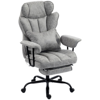 Camen fauteuil de bureau massant avec repose pieds gris