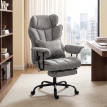 Camen fauteuil de bureau massant avec repose pieds gris