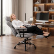 Camen fauteuil de bureau massant avec repose pieds gris