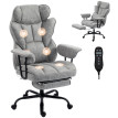 Camen fauteuil de bureau massant avec repose pieds gris