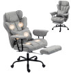 Camen fauteuil de bureau massant avec repose pieds gris