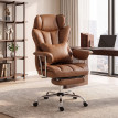 Chaise de Bureau Ylara Massante Vibrante Repose pieds Marron