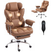 Chaise de Bureau Ylara Massante Vibrante Repose pieds Marron