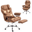 Chaise de Bureau Ylara Massante Vibrante Repose pieds Marron
