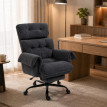 Larorova fauteuil de bureau réglable avec repose pieds gris foncé