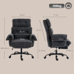 Larorova fauteuil de bureau réglable avec repose pieds gris foncé