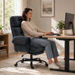 Larorova fauteuil de bureau réglable avec repose pieds gris foncé