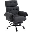 Larorova fauteuil de bureau réglable avec repose pieds gris foncé