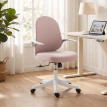Auret Chaise de bureau ergonomique maille accoudoirs rabattables rose blanc