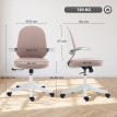 Auret Chaise de bureau ergonomique maille accoudoirs rabattables rose blanc