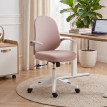 Auret Chaise de bureau ergonomique maille accoudoirs rabattables rose blanc