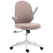 Auret Chaise de bureau ergonomique maille accoudoirs rabattables rose blanc