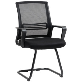 Solay chaises de bureau ergonomiques rembourrées piètement luge noir