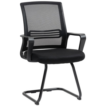 Solay chaises de bureau ergonomiques rembourrées piètement luge noir