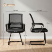 Solay chaises de bureau ergonomiques rembourrées piètement luge noir