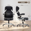 Chaise de Bureau Florac Ergonomique Tissu Effet Lin Réglable Noir