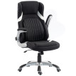 Chaise de Bureau Florac Ergonomique Tissu Effet Lin Réglable Noir