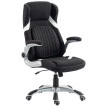 Chaise de Bureau Florac Ergonomique Tissu Effet Lin Réglable Noir
