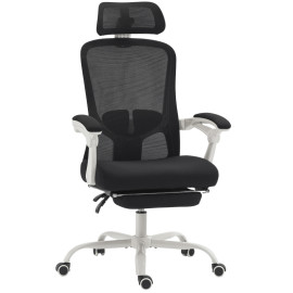 Calys chaise de bureau inclinable avec repose pieds support lombaire noir