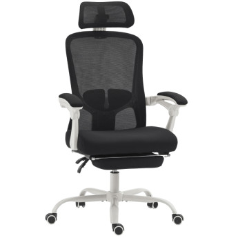 Calys chaise de bureau inclinable avec repose pieds support lombaire noir