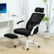 Calys chaise de bureau inclinable avec repose pieds support lombaire noir