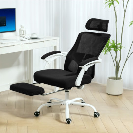 Calys chaise de bureau inclinable avec repose pieds support lombaire noir