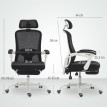 Calys chaise de bureau inclinable avec repose pieds support lombaire noir