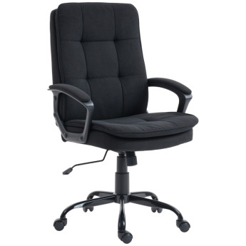 Chaise de Bureau Lumiane Ergonomique Tissu Effet Lin Noir