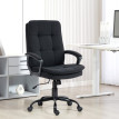 Chaise de Bureau Lumiane Ergonomique Tissu Effet Lin Noir