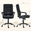 Chaise de Bureau Lumiane Ergonomique Tissu Effet Lin Noir