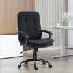 Chaise de Bureau Lumiane Ergonomique Tissu Effet Lin Noir